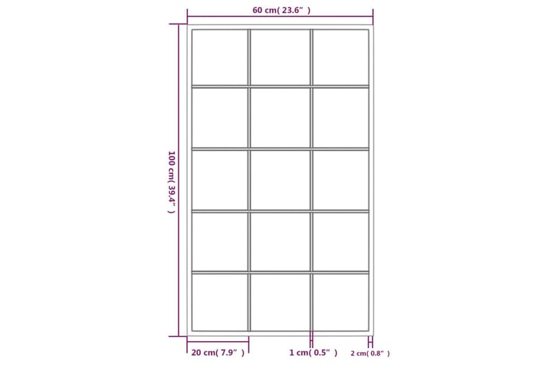 Seinäpeili musta 100x60 cm metalli - Musta - Sisustustuotteet - Peili