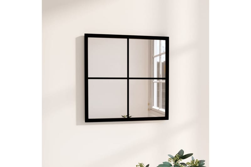 Seinäpeili musta 40x40 cm metalli - Musta - Sisustustuotteet - Peili