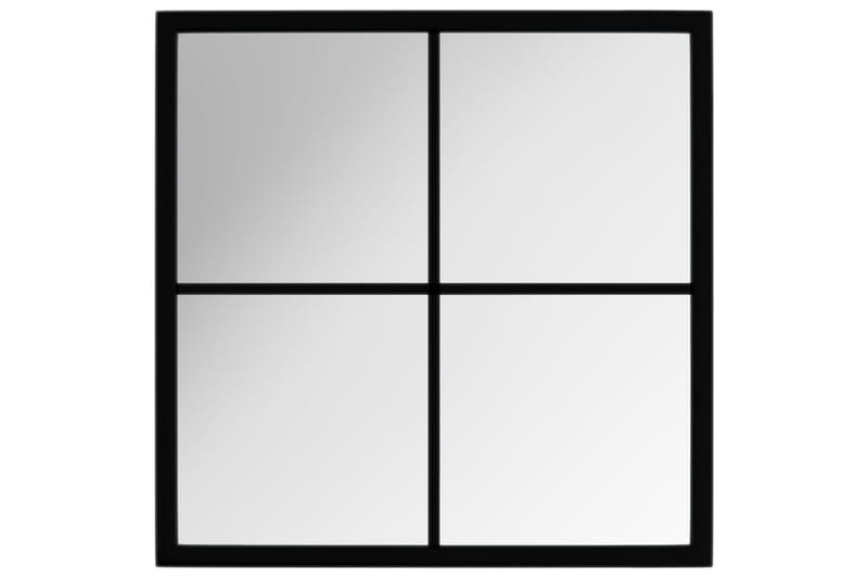 Seinäpeili musta 40x40 cm metalli - Musta - Sisustustuotteet - Peili