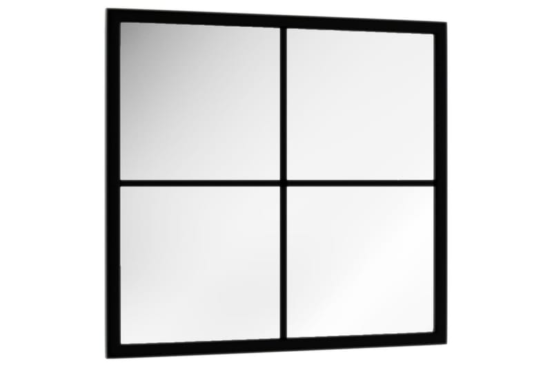Seinäpeili musta 40x40 cm metalli - Musta - Sisustustuotteet - Peili