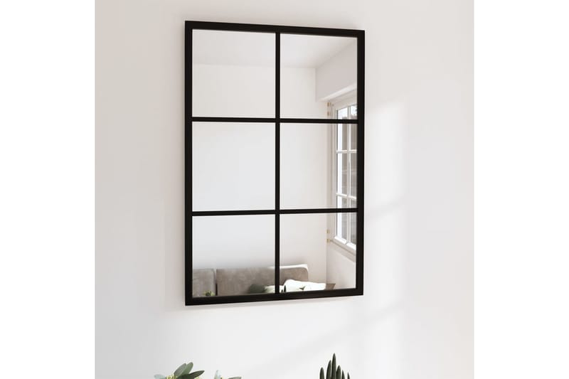 Seinäpeili musta 60x40 cm metalli - Musta - Sisustustuotteet - Peili