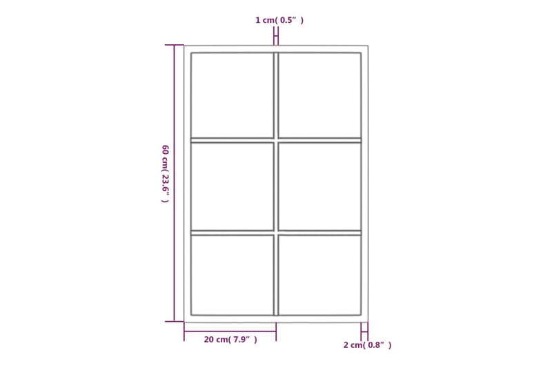 Seinäpeili musta 60x40 cm metalli - Musta - Sisustustuotteet - Peili