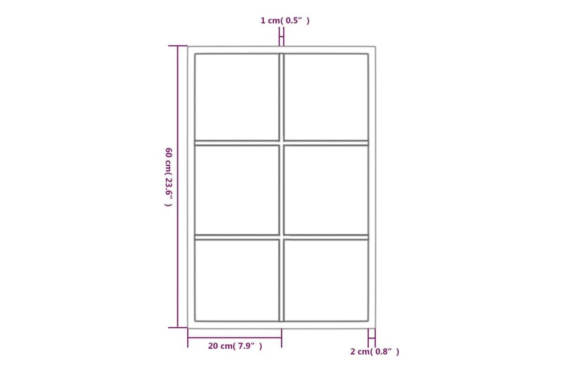 Seinäpeili musta 60x40 cm metalli - Musta - Peili - Eteispeili - Seinäpeili