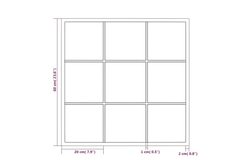 Seinäpeili musta 60x60 cm metalli - Musta - Sisustustuotteet - Peili