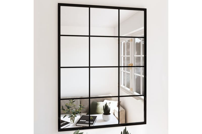 Seinäpeili musta 80x60 cm metalli - Musta - Sisustustuotteet - Peili