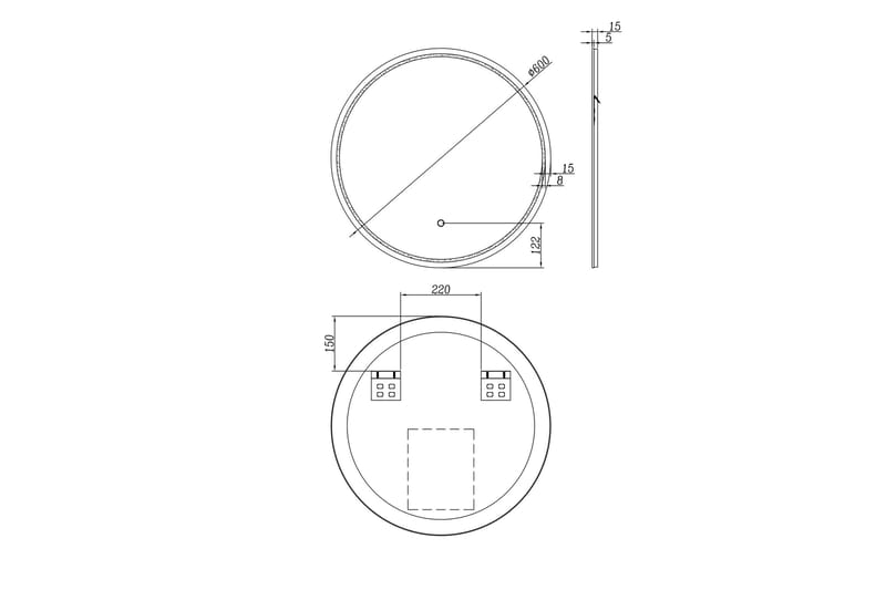 Seinäpeili Rydholm 60 cm - Sisustustuotteet - Peili