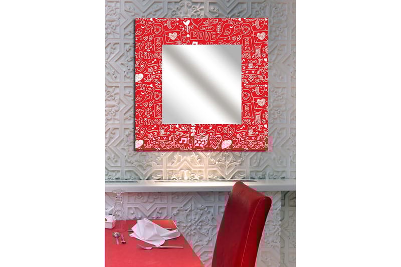 Sisustuspeili Krasnaja 50x50 cm Christmas Love - Pleksilasi/Monivärinen - Sisustustuotteet - Peili