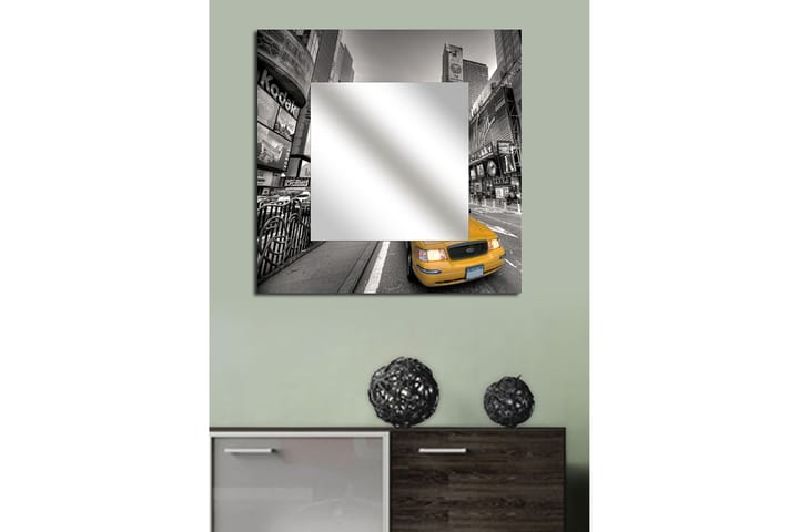 Sisustuspeili Krasnaja 50x50 cm City New York - Pleksilasi/Monivärinen - Peili - Eteispeili - Seinäpeili