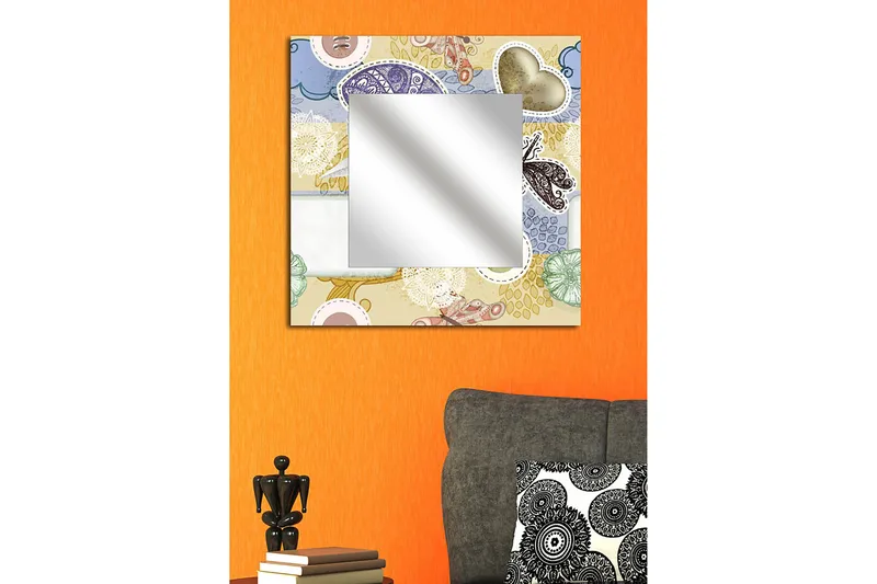 Sisustuspeili Krasnaja 50x50 cm Love, Pleksilasi/Monivärinen