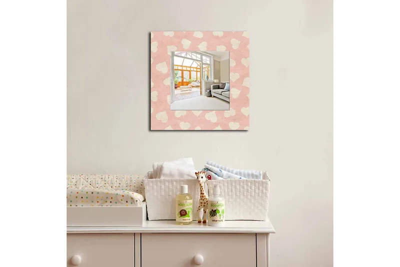 Sisustuspeili Krasnaja 50x50 cm Love - Pleksilasi/Monivärinen - Sisustustuotteet - Peili