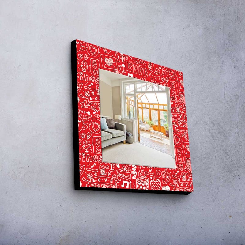 Sisustuspeili Kytlym 50x50 cm Christmas - Peililasi/Kangas/Moniväri - Sisustustuotteet - Peili