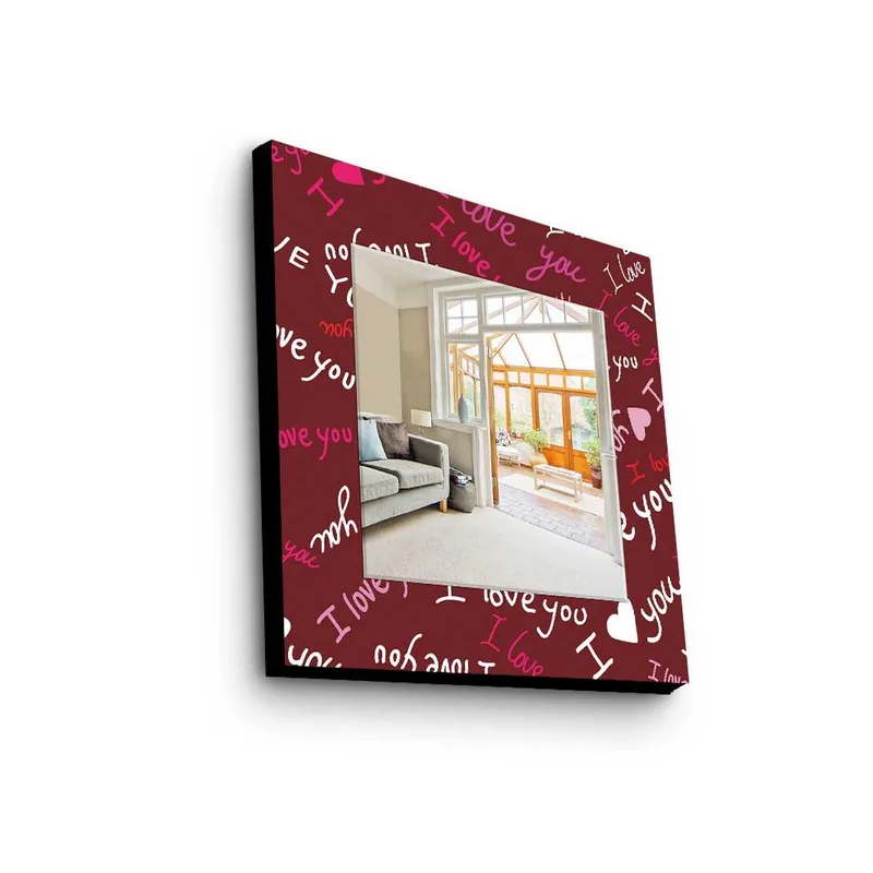 Sisustuspeili Kytlym 50x50 cm Christmas, Peililasi/Kangas/Moniväri