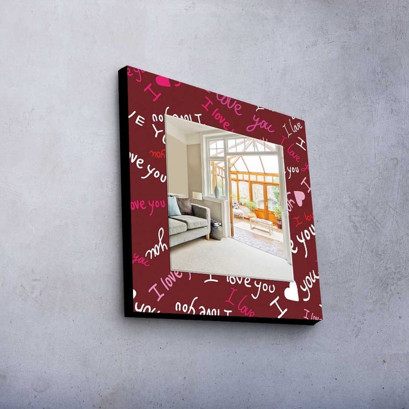 Sisustuspeili Kytlym 50x50 cm Christmas - Peililasi/Kangas/Moniväri - Sisustustuotteet - Peili