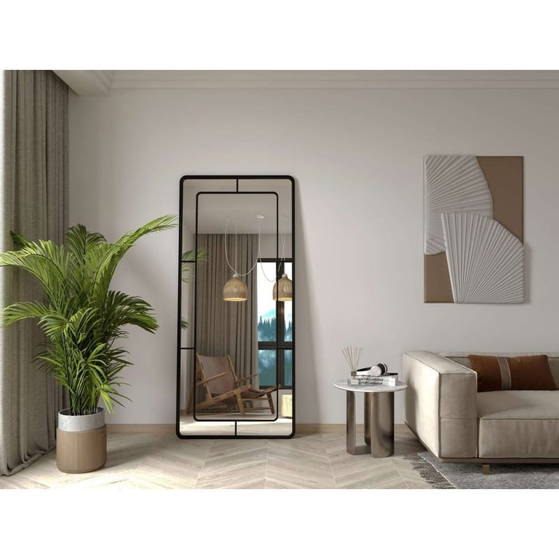 Sylron Lattiapeili 80 x 180 cm - Musta - Sisustustuotteet - Peili - Lattiapeili