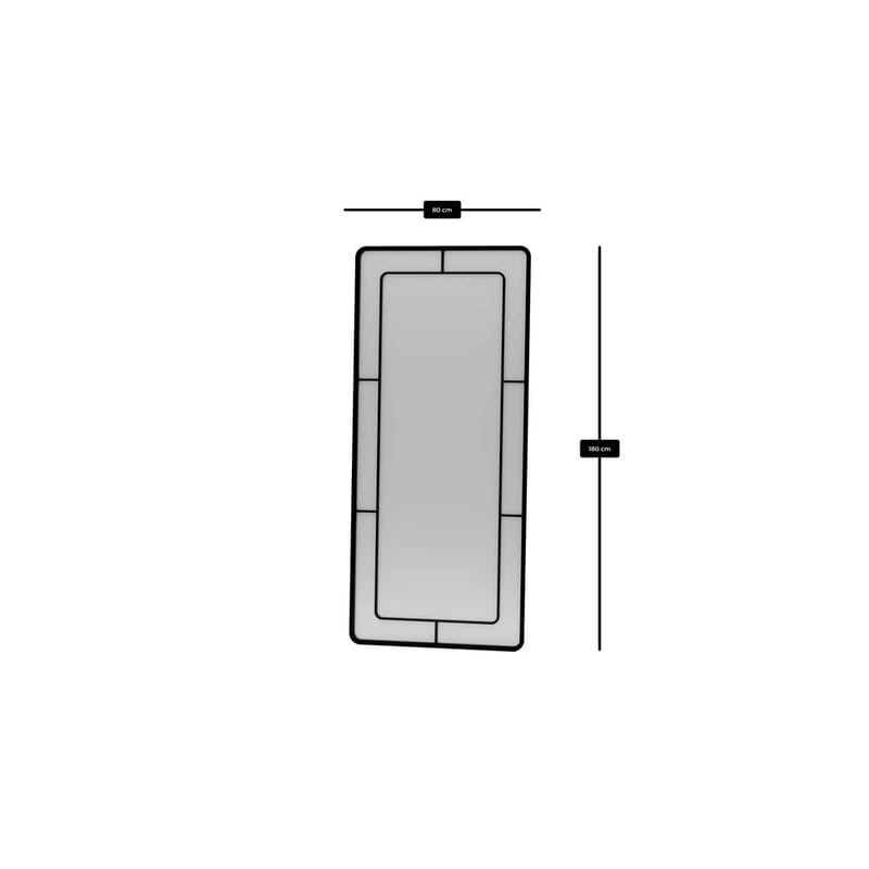 Sylron Lattiapeili 80 x 180 cm - Musta - Sisustustuotteet - Peili - Lattiapeili