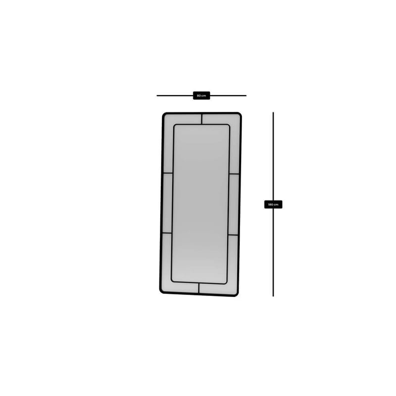 Sylron Lattiapeili 80 x 180 cm - Musta - Sisustustuotteet - Peili - Lattiapeili