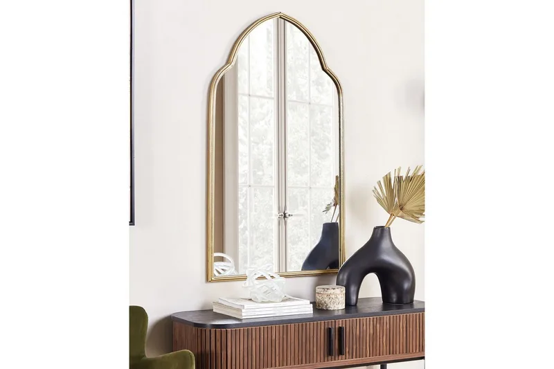 Väggspegel Beliani Aconchi GOLD - Sisustustuotteet - Peili