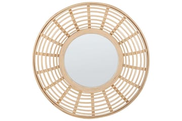 Väggspegel Beliani Hanua Nature||Beige - Sisustustuotteet - Peili