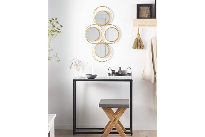 Väggspegel Beliani Lescar GOLD - Sisustustuotteet - Peili