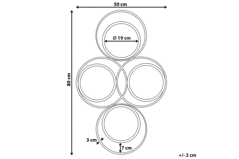 Väggspegel Beliani Lescar GOLD - Sisustustuotteet - Peili