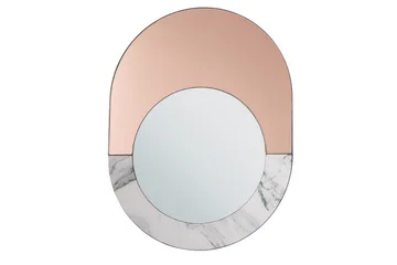 Väggspegel Beliani Rety GOLD||White||Grey - Sisustustuotteet - Peili