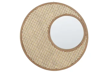 Väggspegel Beliani Palau Nature||Beige - Sisustustuotteet - Peili
