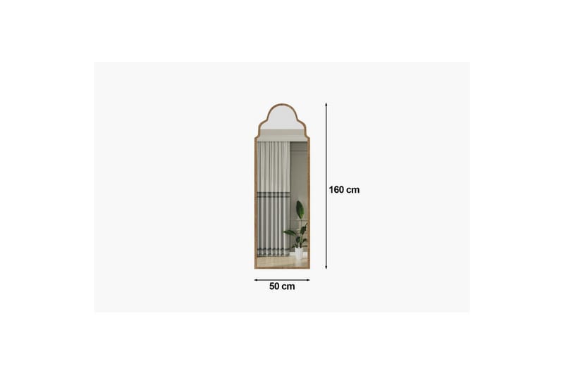 Vetra Lattiapeili 50x160 cm - Punertavanvärinen puu - Sisustustuotteet - Peili - Lattiapeili