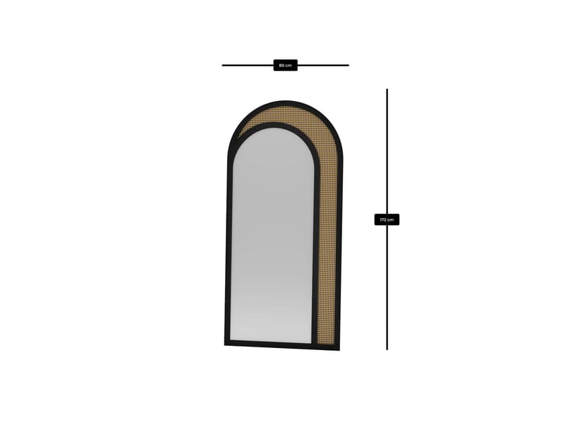 Voran lattiapeili 80x170 cm - Musta - Sisustustuotteet - Peili - Lattiapeili