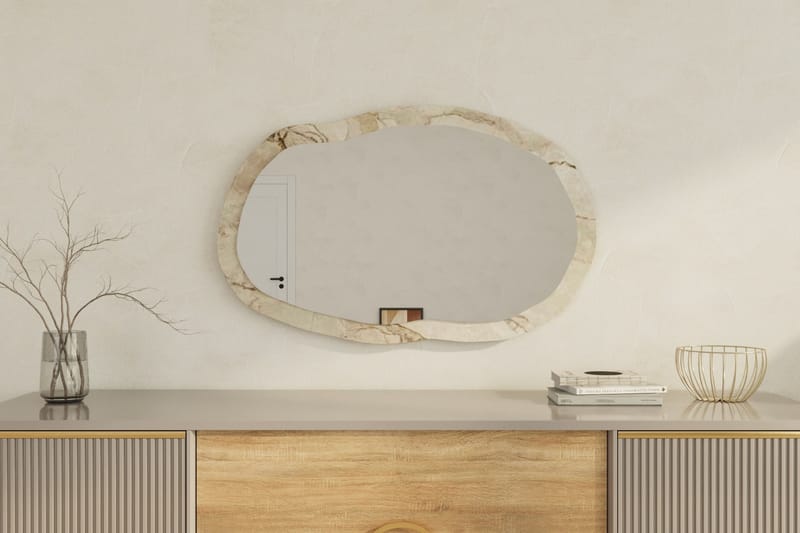 Zeo Seinään kiinnitettävä Peili 52 cm - Beige - Sisustustuotteet - Peili