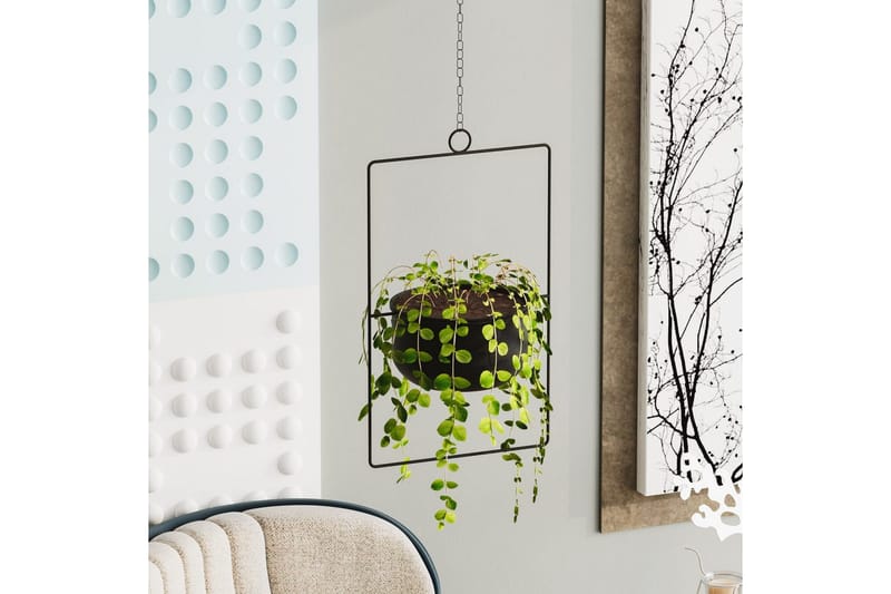 Koristeellinen ruukku Jathen musta - Musta - Sisustustuotteet - Ruukku & ulkoruukku - Seinäruukku