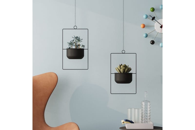 Koristeellinen ruukku Jathen musta - Musta - Sisustustuotteet - Ruukku & ulkoruukku - Seinäruukku