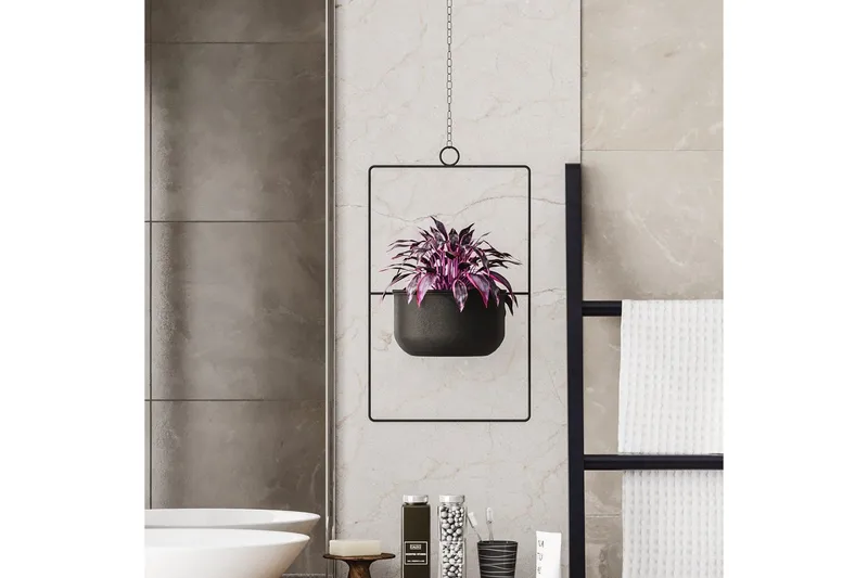 Koristeellinen ruukku Jathen musta - Musta - Sisustustuotteet - Ruukku & ulkoruukku - Seinäruukku