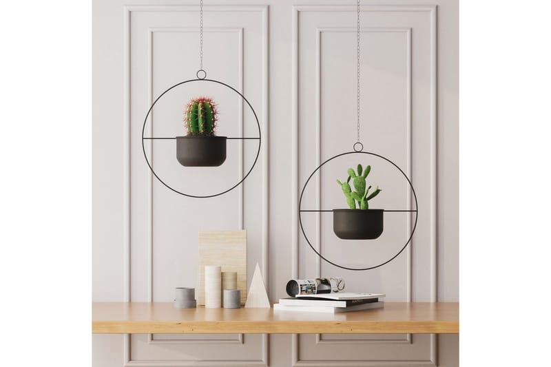 Koristeellinen ruukku Velmor Musta - Musta - Sisustustuotteet - Ruukku & ulkoruukku - Seinäruukku