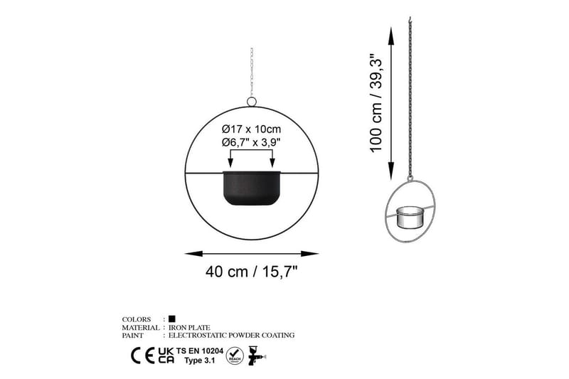 Koristeellinen ruukku Velmor Musta - Musta - Sisustustuotteet - Ruukku & ulkoruukku - Seinäruukku