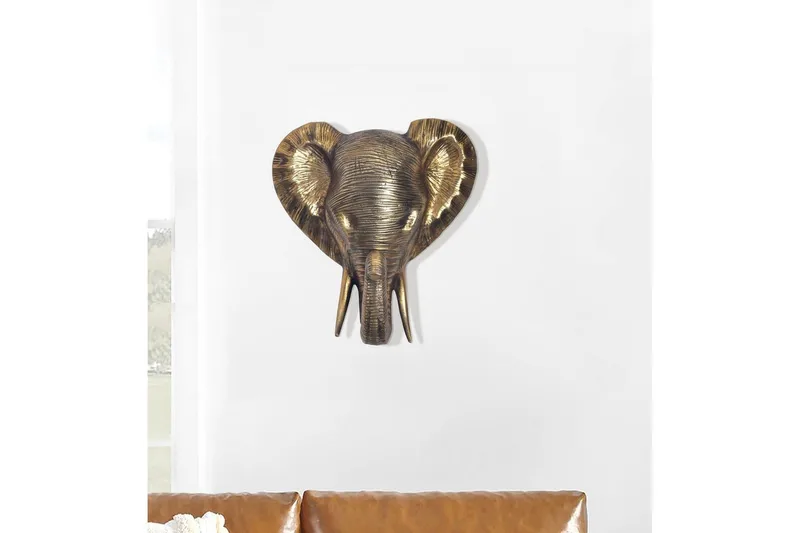 Seinäkoriste Wohnling Elefantti HPolish alumiinivalu, seinälle asennettava teollinen - Sisustustuotteet - Seinäkoristeet