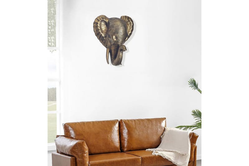 Seinäkoriste Wohnling Elefantti HPolish alumiinivalu, seinälle asennettava teollinen - Sisustustuotteet - Seinäkoristeet