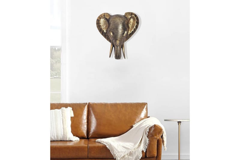 Seinäkoriste Wohnling Elefantti HPolish alumiinivalu, seinälle asennettava teollinen - Sisustustuotteet - Seinäkoristeet