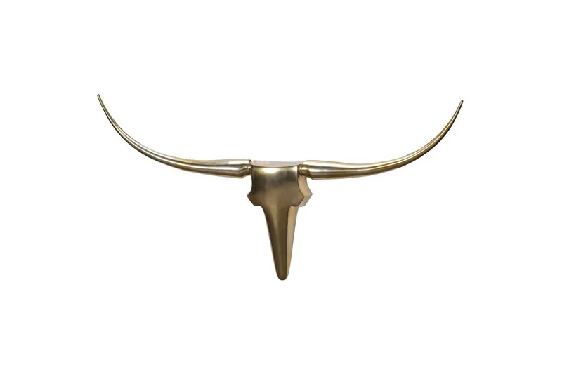 Seinäkoriste Wohnling Härkä Käsinkiillotettu Alumiini Teollinen Kulta, 125 cm - Kulta, 125 cm - Sisustustuotteet - Seinäkoristeet