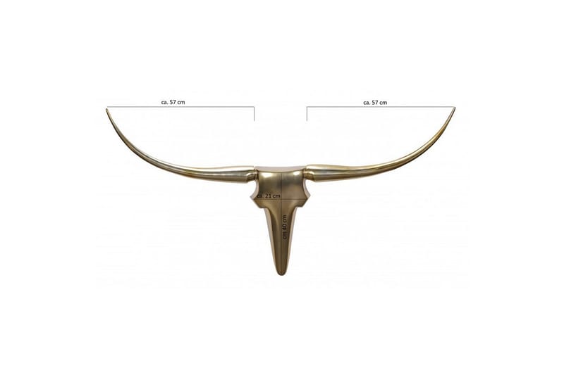 Seinäkoriste Wohnling Härkä Käsinkiillotettu Alumiini Teollinen Kulta, 125 cm - Kulta, 125 cm - Sisustustuotteet - Seinäkoristeet