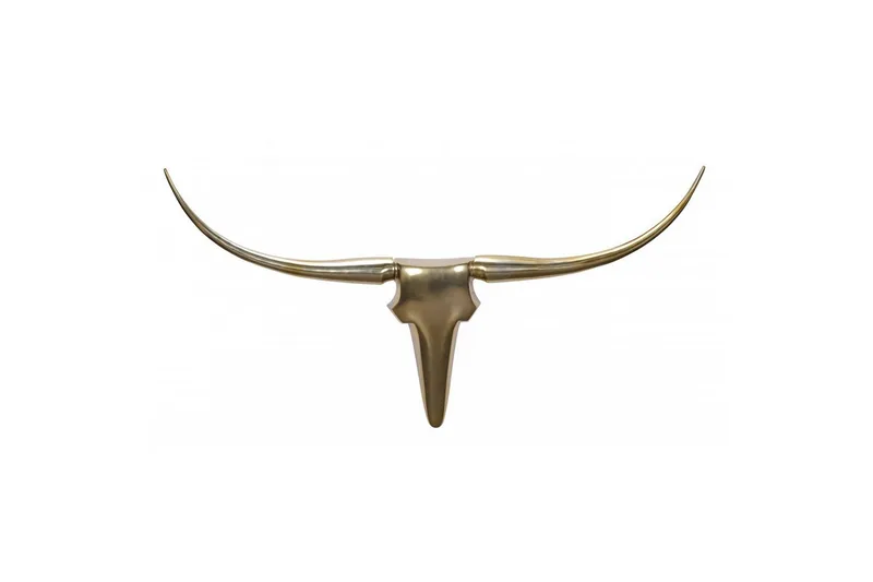 Seinäkoriste Wohnling Härkä Käsinkiillotettu Alumiini Teollinen Kulta, 125 cm - Kulta, 125 cm - Sisustustuotteet - Seinäkoristeet