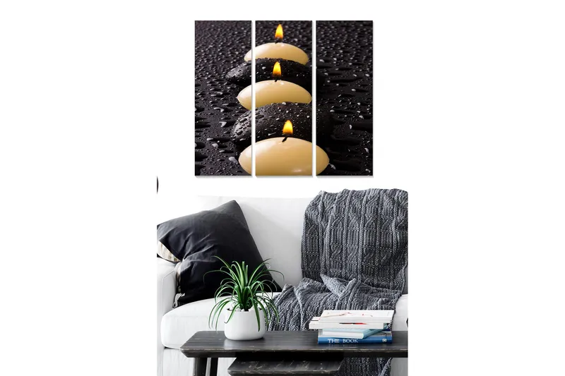 Canvastaulu 3-pak Monivärinen, 20x50 cm