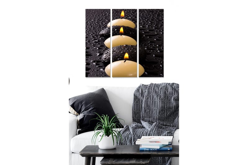 Canvastaulu 3-pak Monivärinen, 20x50 cm