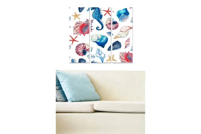 Canvastaulu 3-pak Monivärinen, 20x50 cm