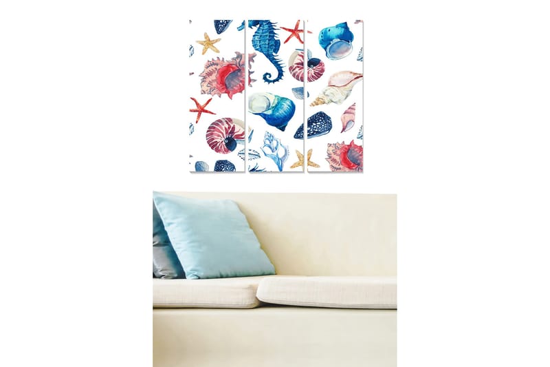 Canvastaulu 3-pak Monivärinen, 20x50 cm