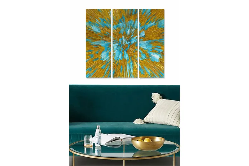 Canvastaulu Abstract 3-pak Monivärinen, 20x50 cm