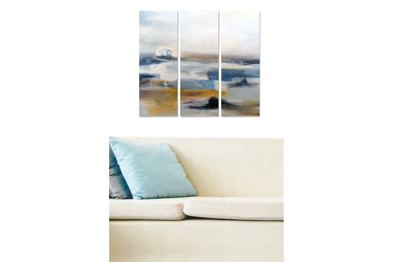 Canvastaulu Abstract 3-pak Monivärinen - 20x50 cm - Sisustustuotteet - Seinäkoristeet