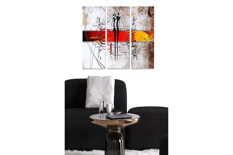 Canvastaulu Abstract 3-pak Monivärinen - 20x50 cm - Sisustustuotteet - Seinäkoristeet