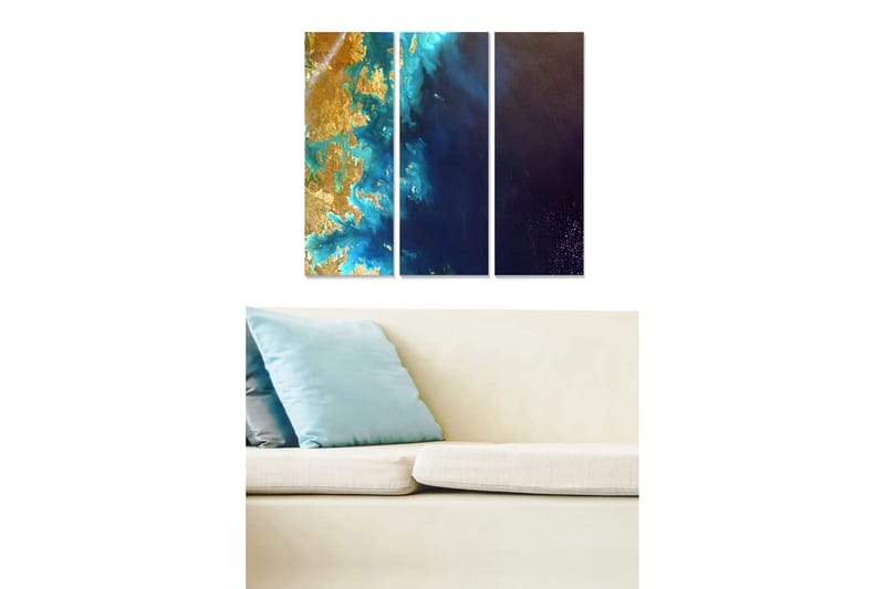 Canvastaulu Abstract 3-pak Monivärinen - 20x50 cm - Sisustustuotteet - Seinäkoristeet