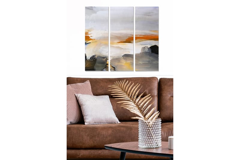 Canvastaulu Abstract 3-pak Monivärinen - 20x50 cm - Sisustustuotteet - Seinäkoristeet