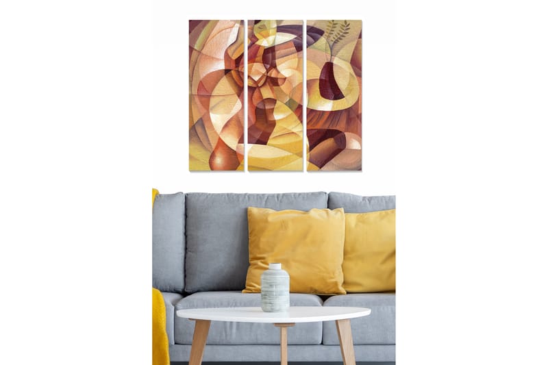 Canvastaulu Abstract 3-pak Monivärinen - 20x50 cm - Sisustustuotteet - Seinäkoristeet